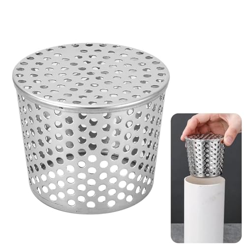 Dachrinnen Laubschutz aus Edelstahl,Regenrinnen Laubschutz,Fallrohrschutz,Laubschutz Dachrinne,Laubfang Fallrohr für Flachdachablauf,Abflüsse Fallrohre,Dachrinne Sieb,Regenwasserfilter (90mm)