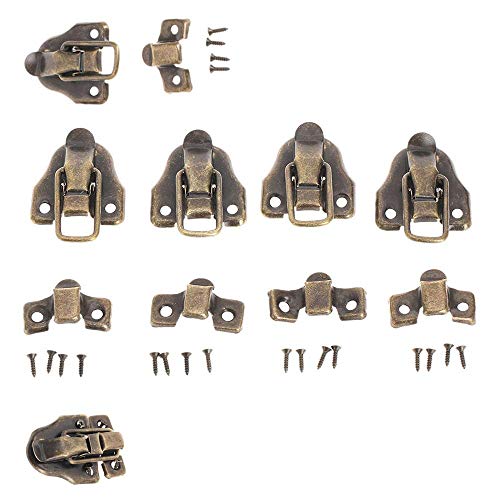 Caja de joyería con cierre de retro, 5 piezas, caja de regalo para armario, almohadilla para el pecho, gancho para el candado