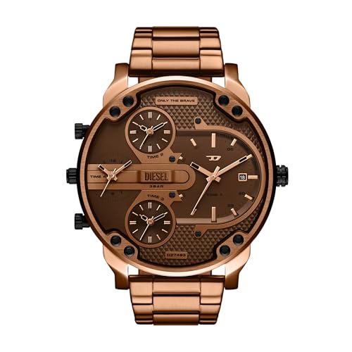 Diesel Men's Mr. Daddy Slim Three-Hand Date Brown Stainless Steel Watch (Model: DZ7493)