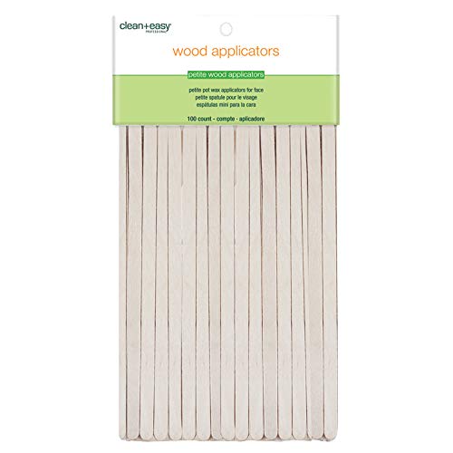 Clean + Easy Petite Waxing Sticks For Facial Waxing | Wood Applicator Spatulas For Hair Removal, 100 Count #TOP9