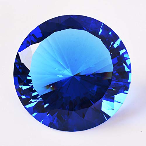Image of Blue Crystal Glass Diamond Shaped Decoration 60mm Jewel Paperweight,Gift Decoration Idea for Christmas, Thanksgiving and Birthday