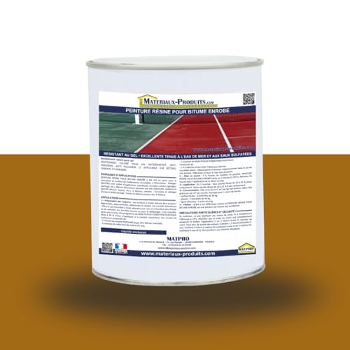 MATPRO - Peinture Résine pour Bitume Enrobé 6kg - Couleur Ocre, Haute Résistance, Idéale pour Routes et Parkings, Application Facile, Compatible avec...