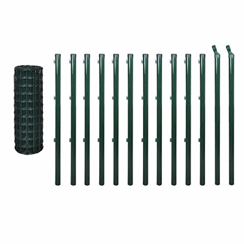 Zora Walter Fence Set Euro 25x1.2 m Steel Green Fence Garden Outdoor Barrier Fence Metal Fence Steel Fence Kit External