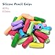 Ergonomische Bleistift Griffe 40 Pcs mit 8-Farben, Silikon Bleistifthalter für Kinder Handschrift, Kleinkind Gel Bleistift Kissen Griffe, Dreieck Stift Griffe für Erwachsene Schreibhilfe, Classic
