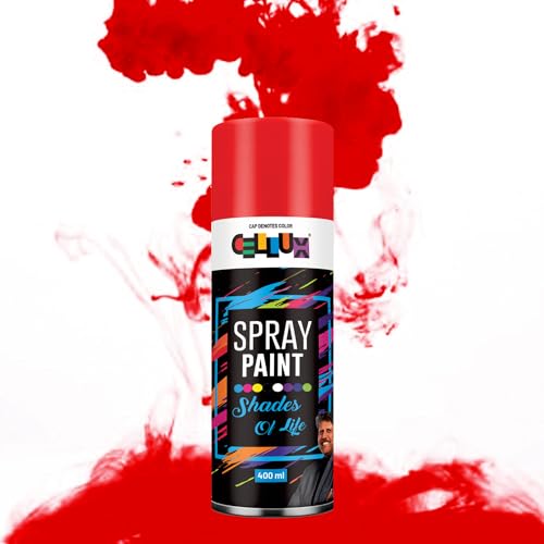 Image of Cellux 2X Ultra Cover Orange-Red Spray Paint | DIY, Quick Drying with Premium Gloss Finish for Metal, Wood, Wall & other Surfaces - 400 ML