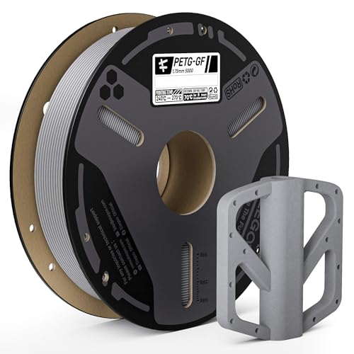 Image of ELEGOO Glass Fiber PETG Filament 1.75mm Grey 0.5KG, PETG-GF 3D Printing Filament High Stiffness, Electrical Insulation and Weather Resistant 500g Spool Fits for Most FDM 3D Printers