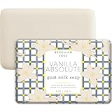 Beekman 1802 Goat Milk Body Soap Bar, Vanilla Absolute - Scented - 9 oz - Nourishes, Moisturizes & Hydrates - 100% Vegetable Soap with Lactic Acid - Good for Sensitive Skin - Cruelty Free