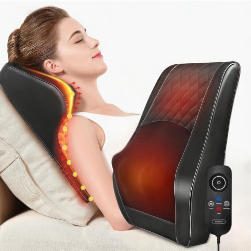 Boriwat Back Massager with Heat, 3D Kneading Massage Pillow for Back, Neck, Shoulder, Leg Pain...