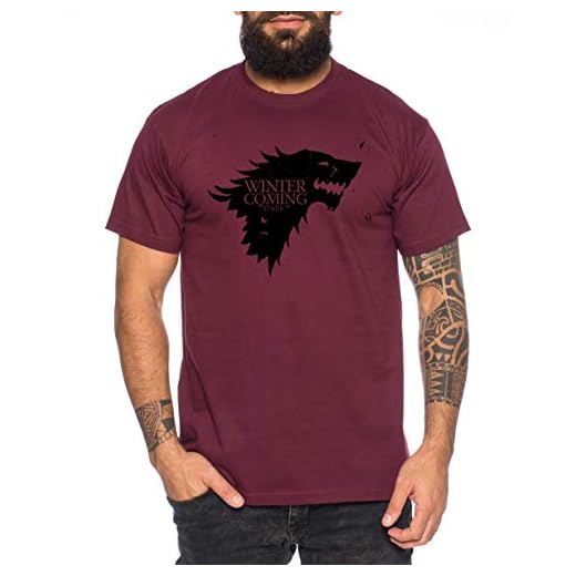 Coming Game Camiseta de Hombre Cool Thrones Shirt, Größe2:Large, Farbe2:Borgoña