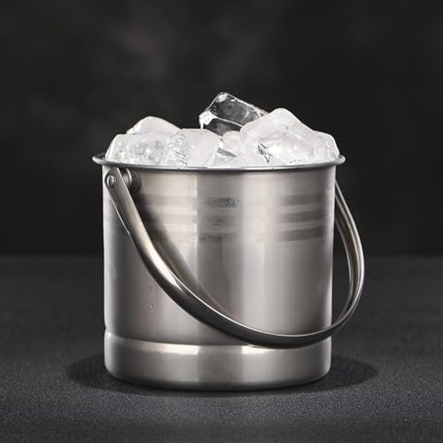 Cubitera de acero inoxidable con mango portátil que mantiene el hielo perfecto más tiempo 4