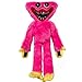 Huggy Wuggys Plüschfigur mit Mohnblumen, 39,8 cm, Monster Horror gefüllte Puppe Geschenke für Spielefans, Weihnachts-Cartoon-Plüschtier (Rosa)