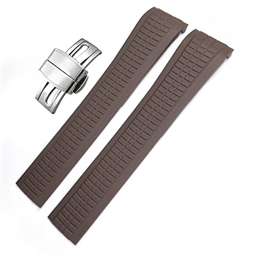 Bracelet en caoutchouc fluorescent de 21 mm pour montre Aquanaut 5164A 5167A avec boucle papillon