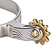 KUIDAMOS Spurs for Boots Men, 1Pair Stainless Steel Horse Spurs Western Style Spur with Hand Carved Decor Silver Spurs for Boots Women Retro Brown Spurs for Equestrian Training, Competition