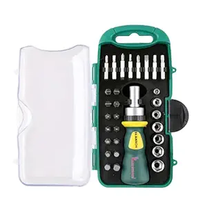 Malfah Enterprises Auto Car Repair Socket 30pcs Set 1/4'' Ratchet Wrench Screwdriver Bits Combination 112130 Hanbon