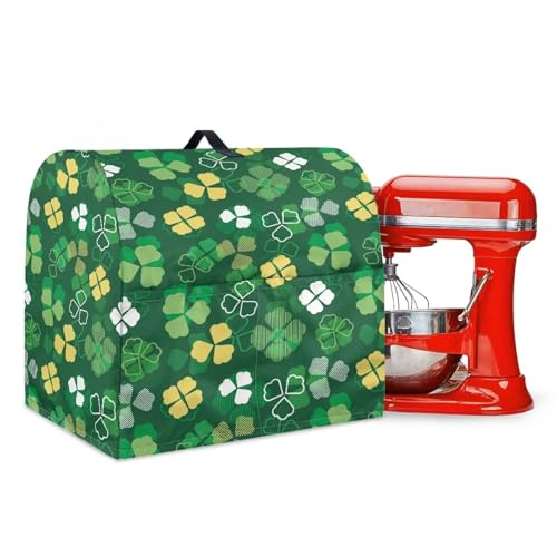 Yatixapu Stand Mixer Cover for Kitchen Aid Mixers Accessories 4.5-5 Quarts Green Leaves Mixer Cover for Stand Mixer with Pockets, Suitable for Kitchen Mixer Cover