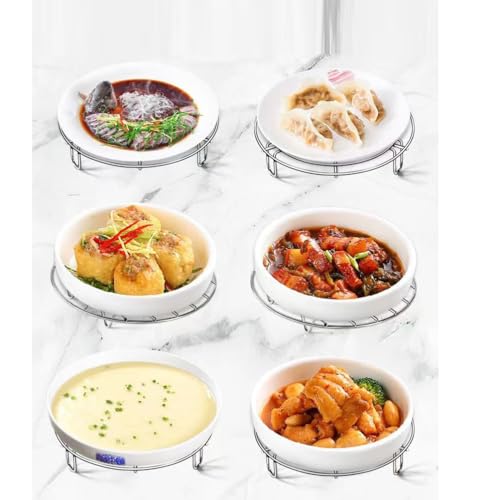 2 Stück Kochständer Runde,Edelstahl Einlegerost Kochständer,dämpfeinsatz,dampfeinsatz für Topf,topfuntersetzer Metall,Zubehör für Töpfe für Backen Kochen Braten