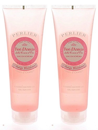Perlier:"Fiori d'Arancio" Foaming Shower Gel, Orange Blossom Scent - 8.4 Fluid Ounces (250mL) Tubes (Pack of 2) [ Italian Import ]