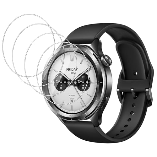 Dlxiks Protector de Pantalla para Xiaomi Watch S4, Cristal templado Antiarañazos,Dureza 9H, fácil instalación, Sin Burbujas, Antiarañazos, HD Transparente, 4 Unidades