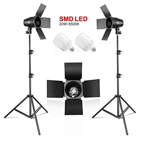 LimoStudio [2PACK] Photography Photo Studio Continuous LED Day Light Bulb Barndoor Light St