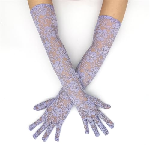 2pcs Stylish Long Arm Gloves Breathable Lace Gloves Stretchy Polyester Gloves for Fashion Occasion3