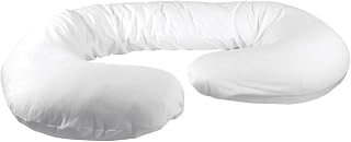 Betty Dain Stretch Jersey Pregnancy/Maternity Pillowcase C-Shape Compatible, 100% Cotton Jersey, Stretch Fabric, Machine Washable, 60" x 25" inches, White
