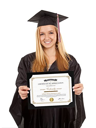 30 Packs Black Certificate Holders Diploma Holder Cover With Gold Foil Border, Fits 3 Sizes-8.5 X 11",8.4X11.6"And 8.2X11.4" Award Certificate Paper, Documents, Cardstock, Baby Dedication Certificate #TOP5