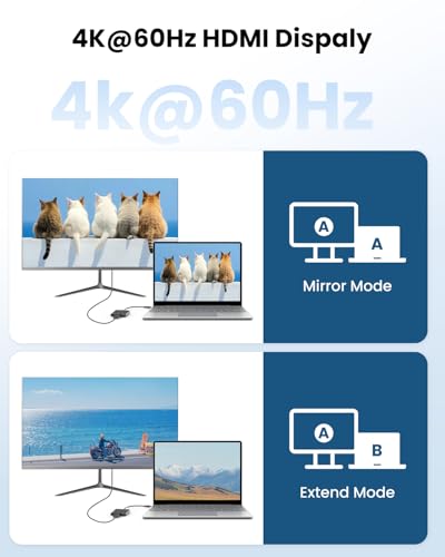 image for Battony USB C to HDTV Adapter with 4K@60Hz HDTV Output, Multi-AV Conve