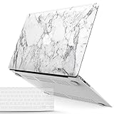 IBENZER Compatible with MacBook Air 11 Inch Case Model A1370 A1465, Soft Touch Plastic Hard Shell Case Bundle with Keyboard Cover for Mac Air 11, White Marble, A11WHMB +1A