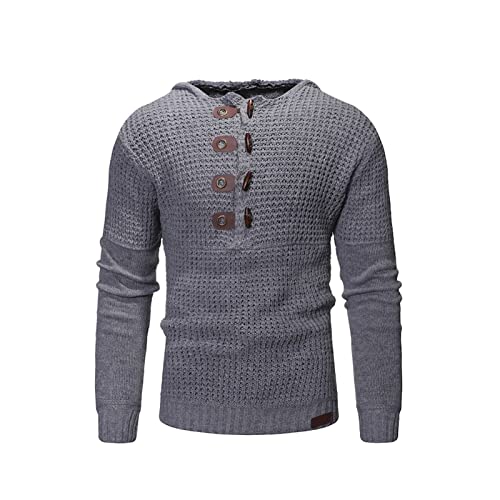GYQWJPC Pullover Männer Dicke warme gestrickte Pullover-Strickjacke langärmlige Slim Fit Baumwoll-Rollkragenpullover mit Hauben Herrenpullover (Color : A1, Size : 3XL) Cover