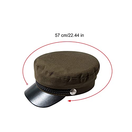 S.charma Chauffeur Hat For Men Women, Classic Vintage Newsboy Cap Costume Hats (Z-Army Green, Adjustable Fit M(56-58Cm/22-22.8Inch)) #TOP1