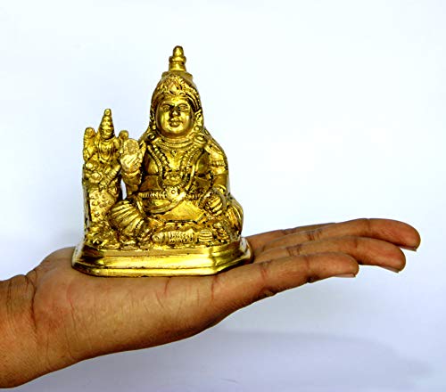 Figura Decorativa Estatua Laxmi Kuber de Latón 4.25" miniatura 4