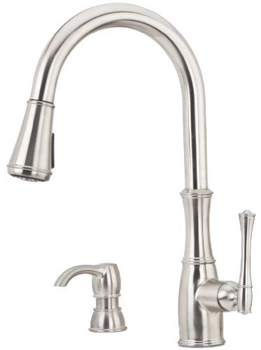 Pfister Wheaton 1-Handle Pull-Down Kitchen Faucet With Soap Dispenser, Stainless Steel #TOP6