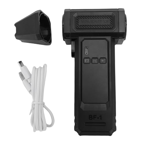 Odorkle Colector de Polvo de Aire Comprimido Purificador de Aire Eléctrico Soplador Inalámbrico Recargable Ventilador de Turbina Accionado 9 Velocidades Soplador Ajustable Teclado (BLACK)