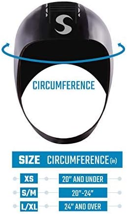 Vista 4 de Synergy Swim Cap - Neoprene Smoothskin Swim Hood Negro -,Térmica.