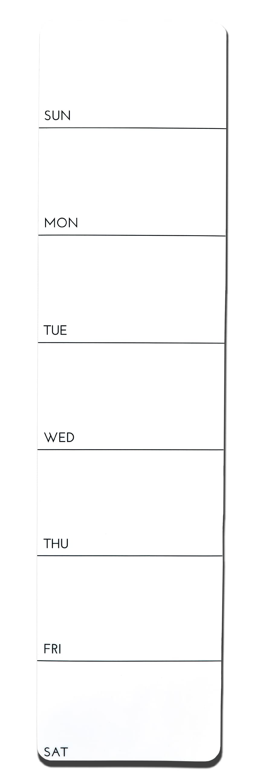 Iconikal Dry Erase Self-Adhesive Static Cling Weekly Planner, White, 14 x 3.5-Inches