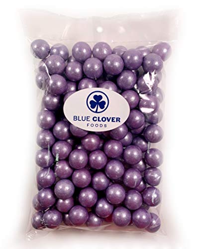 Blue Clover Foods 1" Pearl Purple Grape Flavor Gumballs 2 Pound Bulk Bag #TOP14