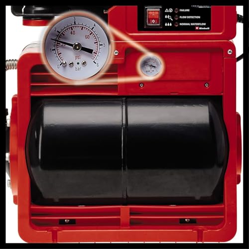 Einhell Hauswasserwerk GE-WW 1246 N FS (1.200 Watt, 4600 L/h max. Fördermenge, Flow-Sensor inkl. LED-Anzeige, Schmutz-/Saug-/ Wasserfüllanzeige, Frostschutz, Trockenlaufsicherung, 20 l Tank)