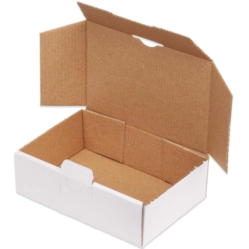 kartonprimus Maxibriefkartons 160 x 110 x 50 mm MB-1 weiß Maxibrief Karton Faltschachtel stabil Versandkarton für Post DHL Versand DIN A6 Warensendung Büchersendung Versandschachtel (50 Stück)