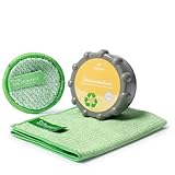 jemako zitronenbalsam waschbecken  Jemako Set für Metall Edelstahl Glaskeramik Zitronenbalsam 350g 500g Duopad grün Mini Ø 9,5 cm Profituch klein 35 x 40 cm Plus feinmaschige Wäschenetz 40x50 cm (350g)