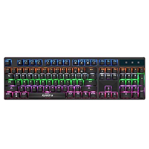 iMICE (#75) USB Interface 104 Keys Wired Backlight Blue Axis Mechanical Gaming Keyboard for Computer PC Laptop(Black)