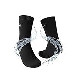 Gash Hao Waterproof Socks Men Women Hiking Crew Socks Suitable For Fishing Wading Outdoor Rainy Sports And Wet And Cold Weather(BLACK-XL)