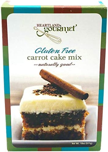 Heartland Gourmet: Gluten Free Carrot Cake Mix - Soft and Moist - Real Carrots - Certified Gluten Free Ingredients - All Purpose - Safe for Celiac Diet