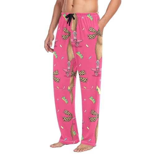 Men's Pajama Bottom Capybara Roller Skates Cotton Pajama Pants Drawstring Sleepwear Long Pants Pockets4