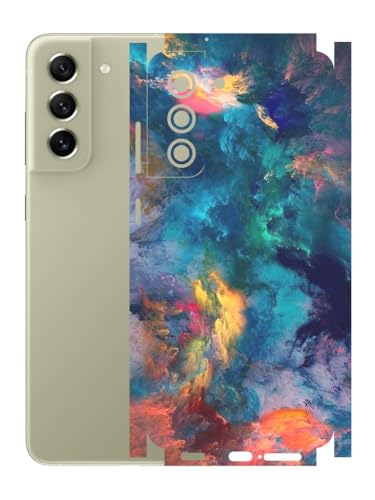 Image of AtOdds - Full Body Back Screen Guard Protector Film - Lamination Wrap Skin Sticker Compatible with Samsung Galaxy S21 FE | Scratchproof Matte Finish (Design - Color Splash)