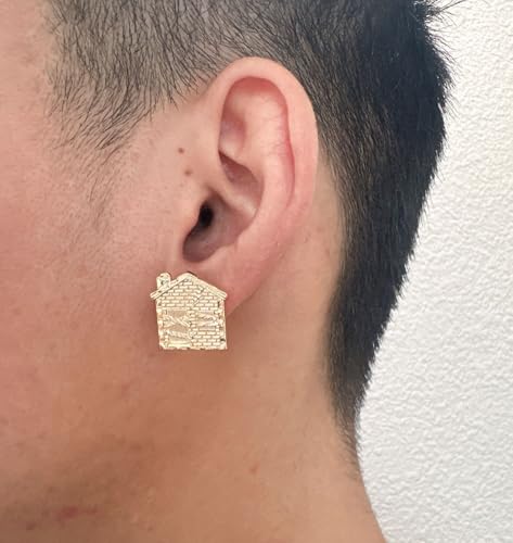 trap house and money bag earing with 14k gold plated brass material earing4
