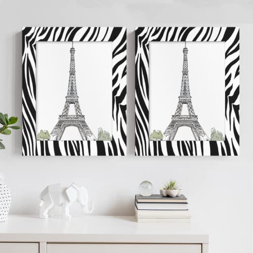 Tropicallife Animal Zebra Stripe Print Picture Frames For 8 X 10 Photo, Wood Photo Frame With Stand Table Top Picture Frame For Wall Hanging Home Decoration Office Hotel Party #TOP5