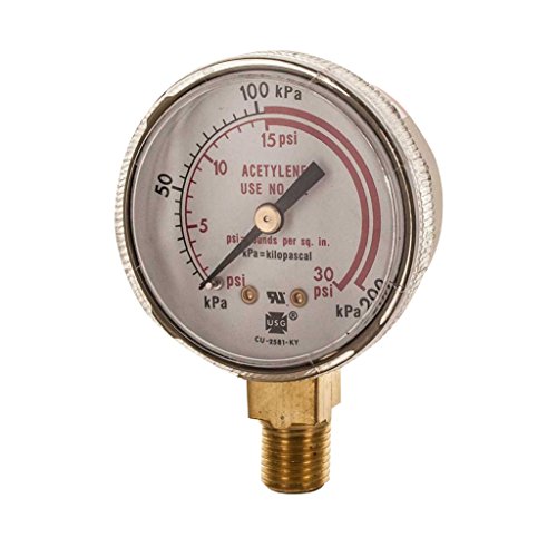 Victor 1424=0013 Replacement 250 Series Pressure Gauge for Acetylene with 30 Max PSI