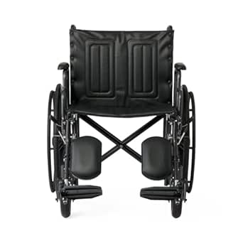 Medline Extra-Wide Bariatric Wheelchair for Adults and Seniors with 22-Inch Seat, Removable Armrests, and Elevating Leg Rests