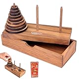 Logica Jeux Art. Tour de Hanoï 9 Disques   Casse Tête en Bois Précieux   Différentes Difficultés