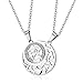 hanxp Love You Sun Moon Puzzle Pendentif Diamant Titane Acier Collier Tempérament Couple Bijoux